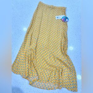 RHODE Women’s Yellow Floral Maxi Skirt cover up size medium NWT